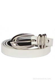 SkyWays Women Casual White Artificial Leather Belt(White)